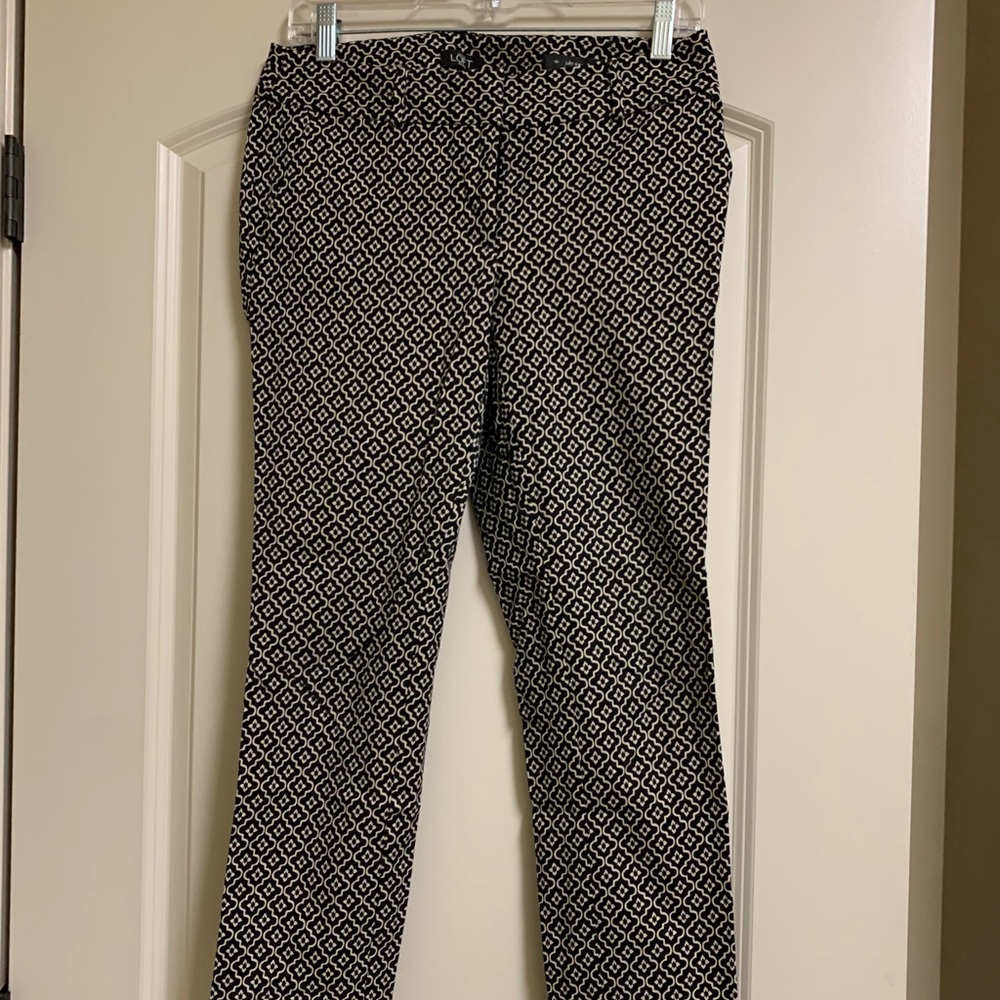 Black Patterned Work Pants